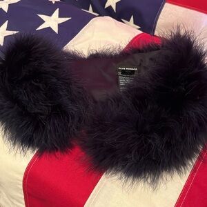 Club Monaco Blue-Black Feather Scarf